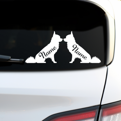 Chihuahua Silhouette With Name Stickers