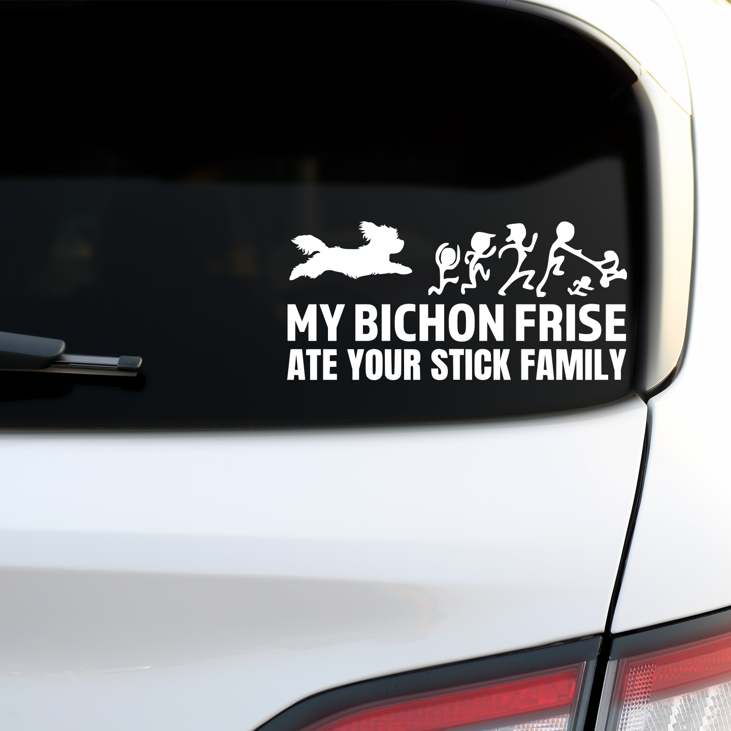 My Bichon Frise Ate Your Stick Family Sticker