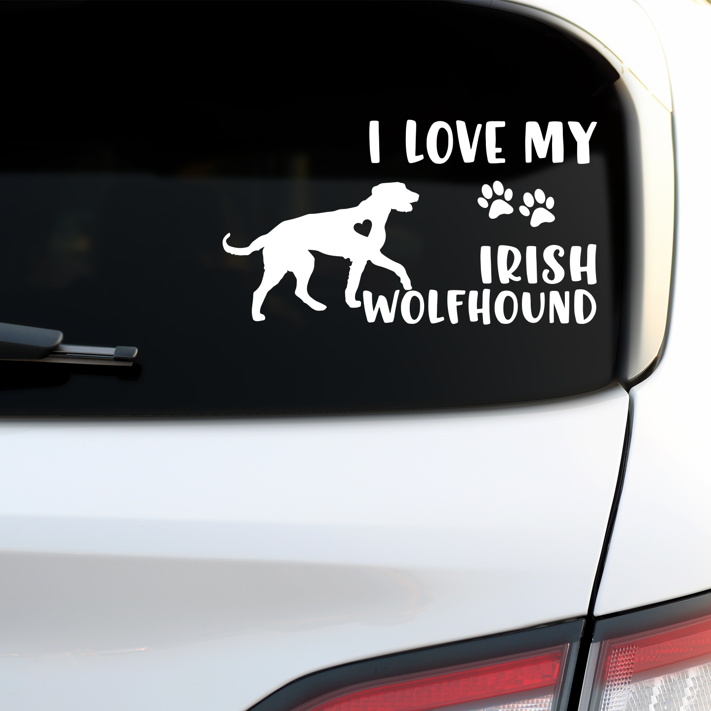 I Love My Irish Wolfhound Sticker