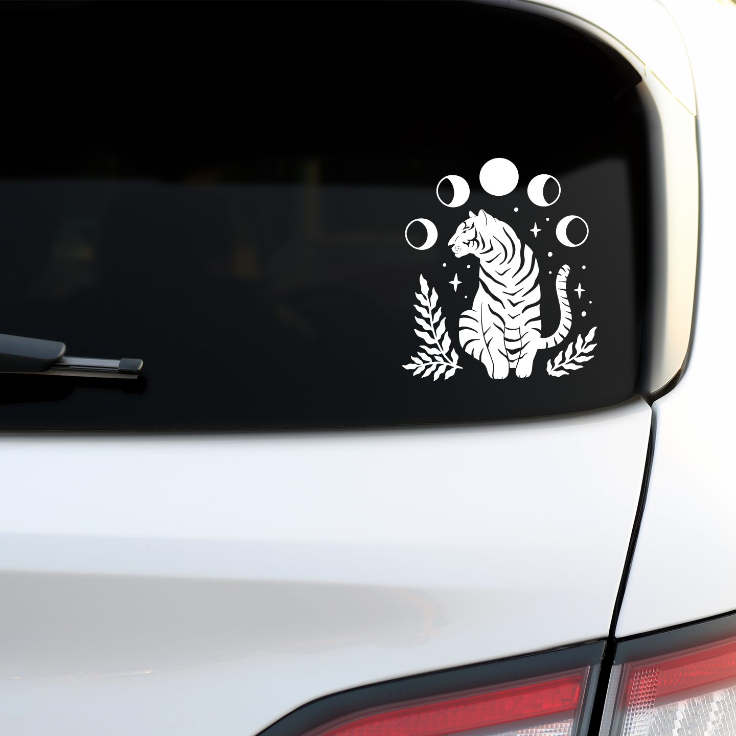 Moon Phases Tiger Sticker