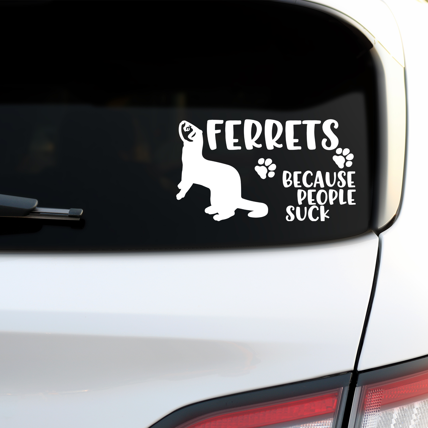 Ferrets Because People Suck Sticker