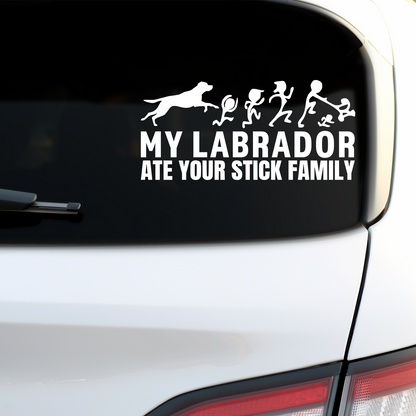 My Labrador Ate Your Stick Family Sticker