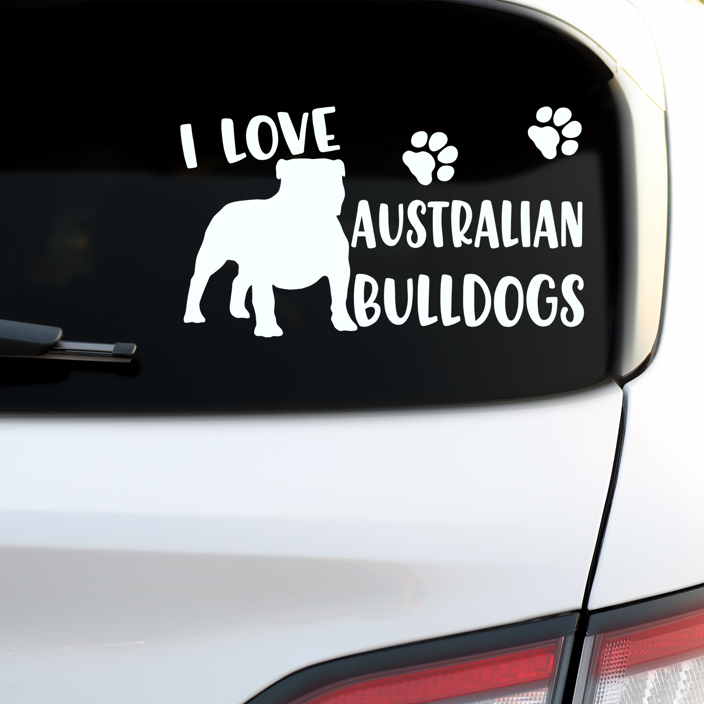 I Love Australian Bulldogs Sticker