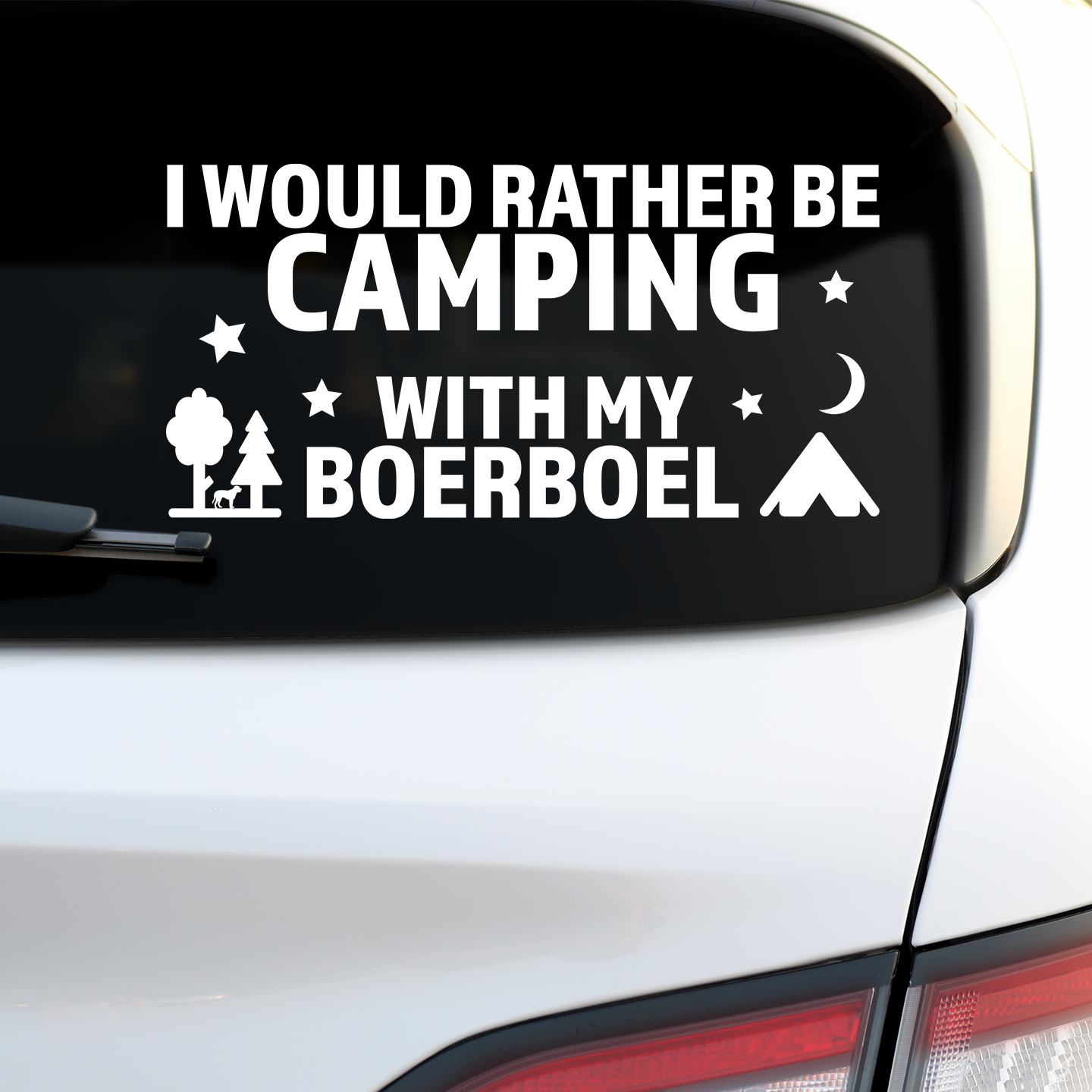 I Would Rather Be Camping With My Boerboel Sticker