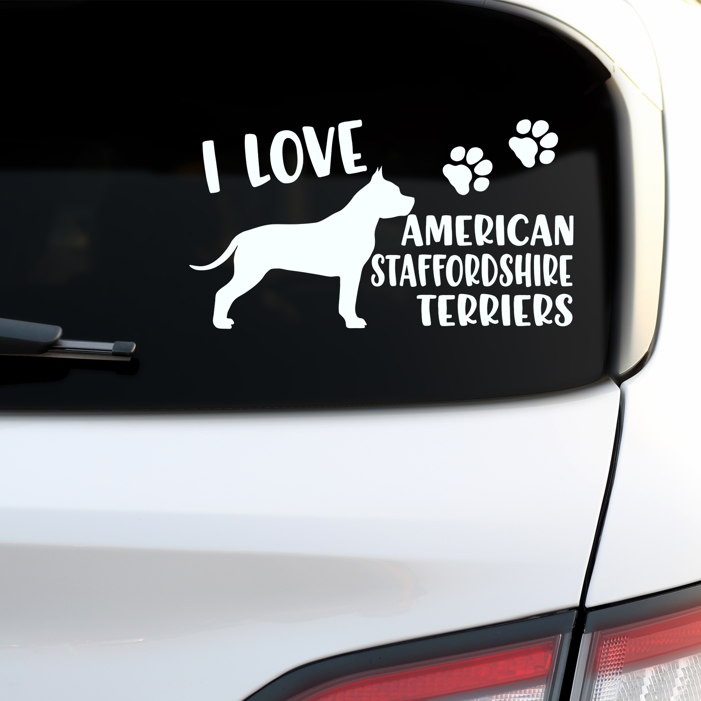 I Love American Staffordshires Sticker