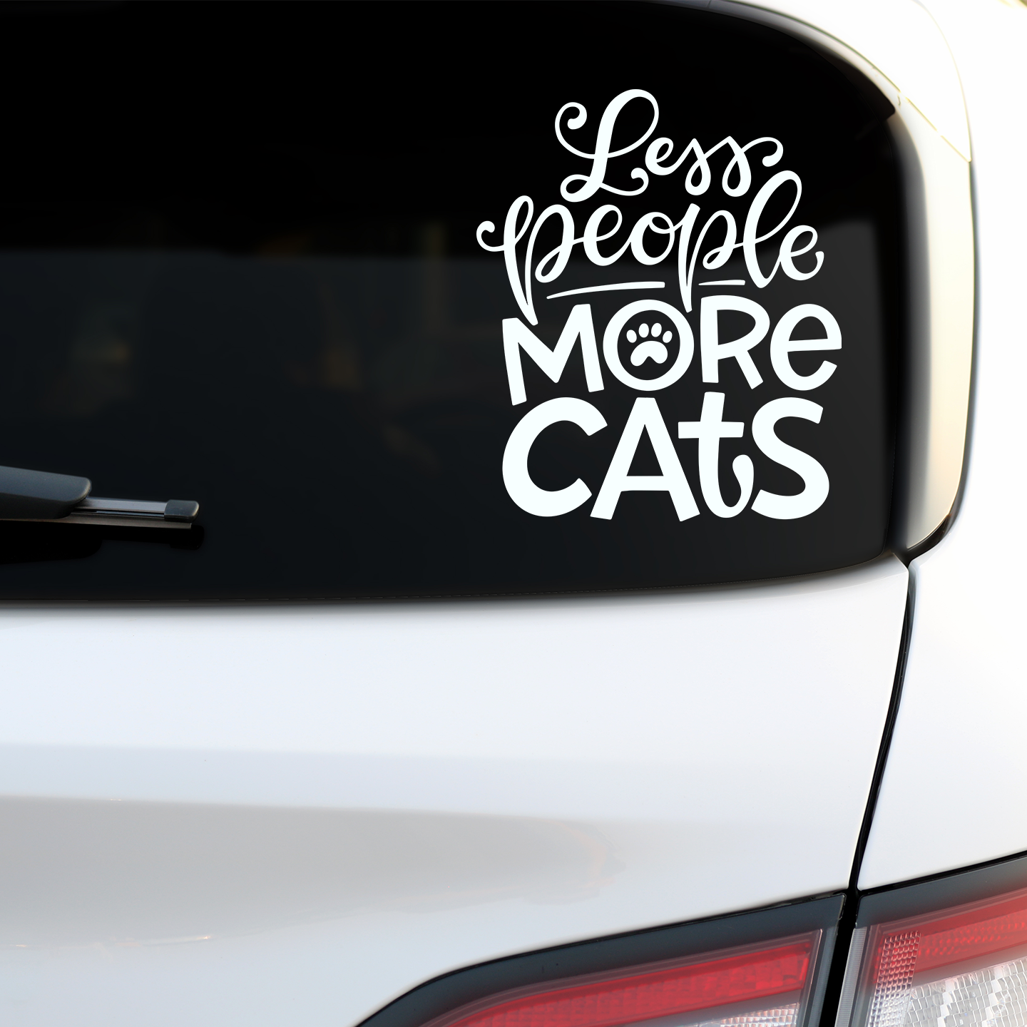 Less People More Cats Sticker