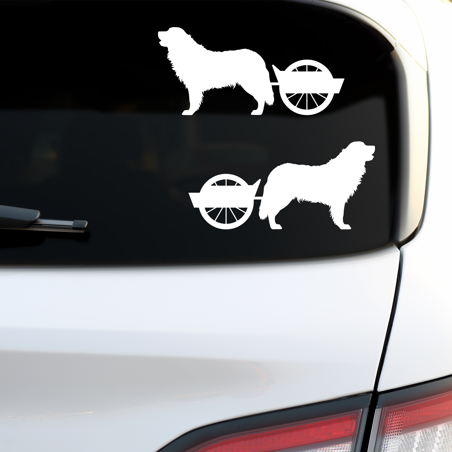 Bernese Mountain Dog Pulling Cart Stickers