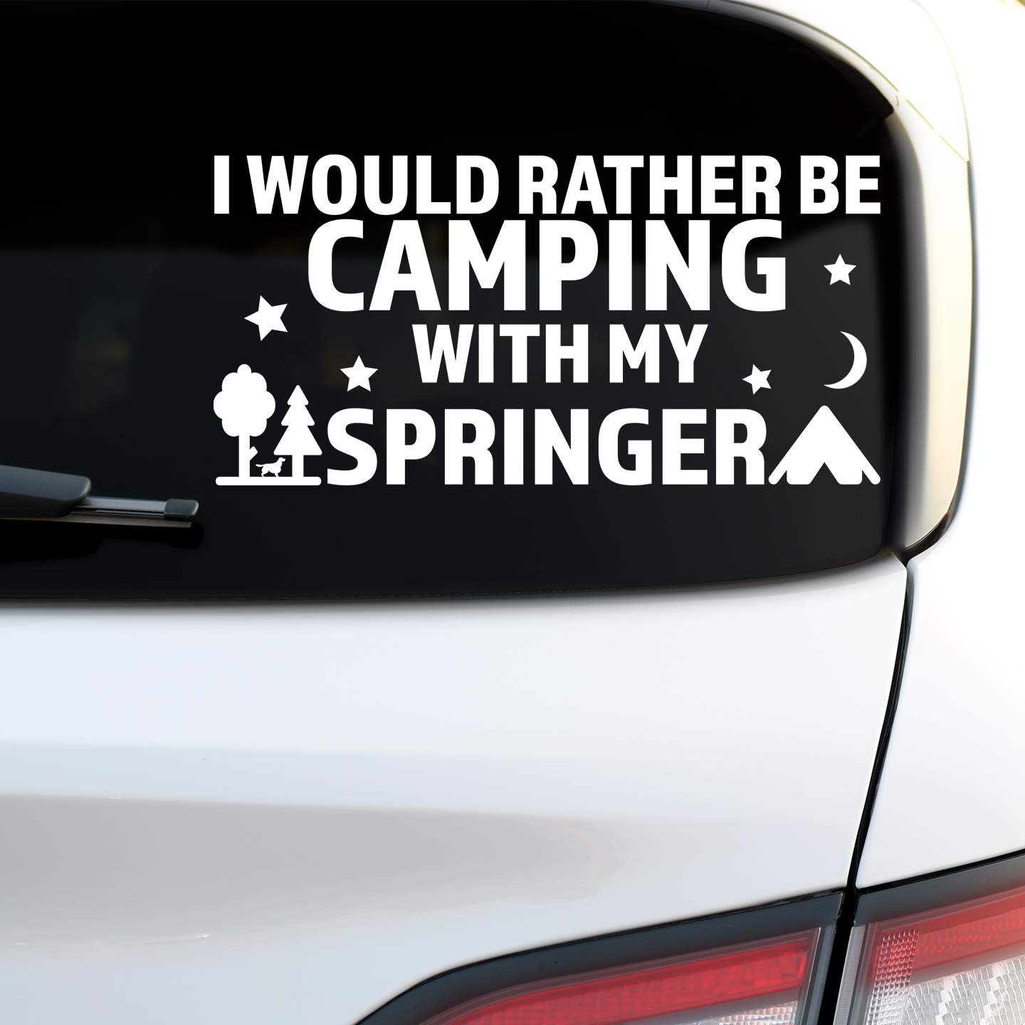 I Would Rather Be Camping With My Springer Spaniel Sticker