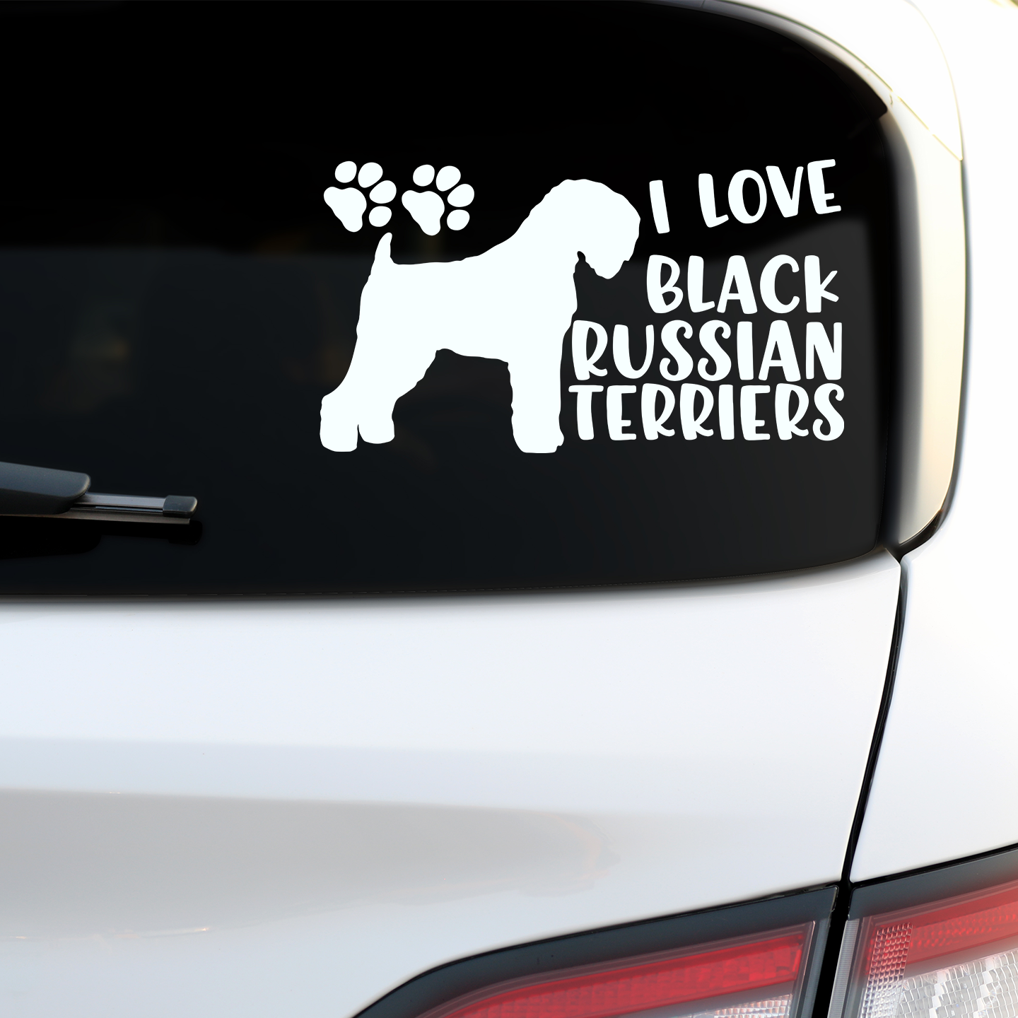 I Love Black Russian Terriers Sticker