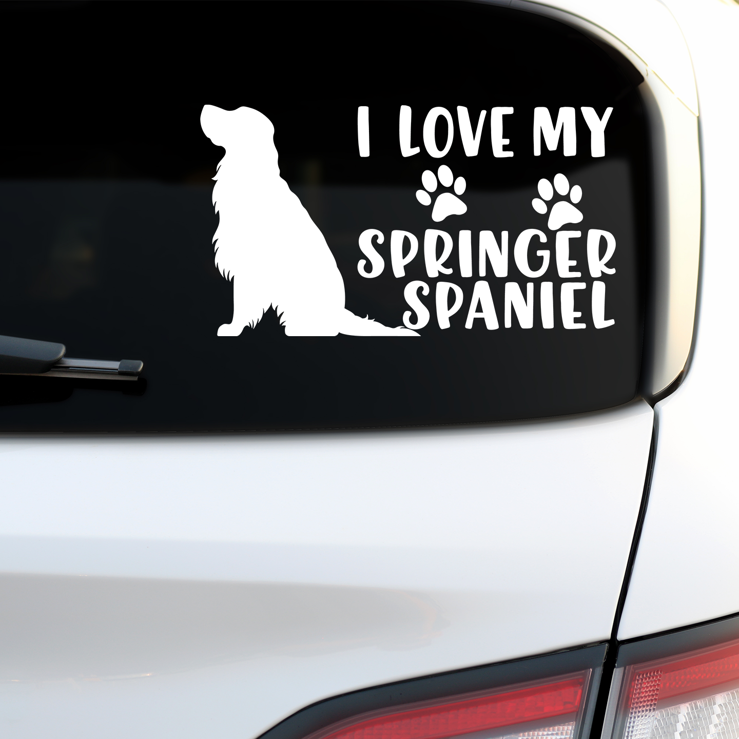 I Love My Springer Spaniel Sticker
