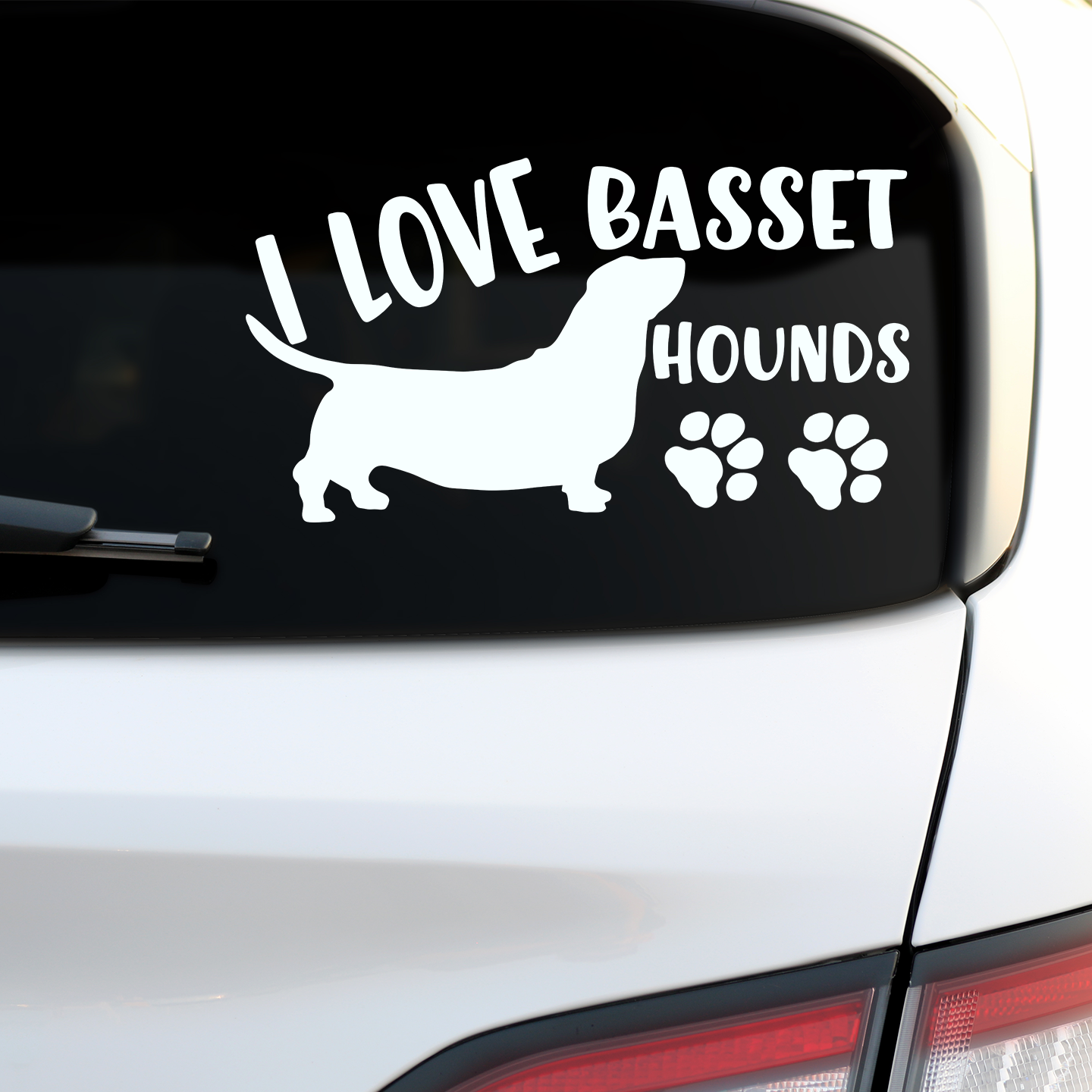 I Love Basset Hounds Sticker