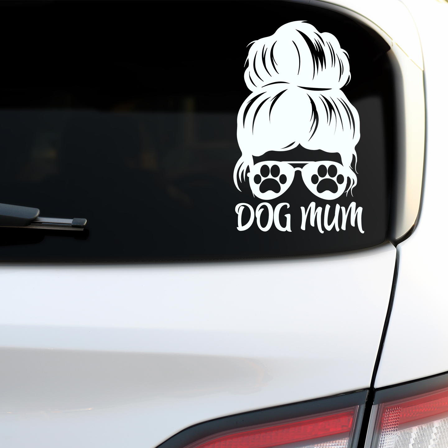 Dog Mum Messy Bun Sticker