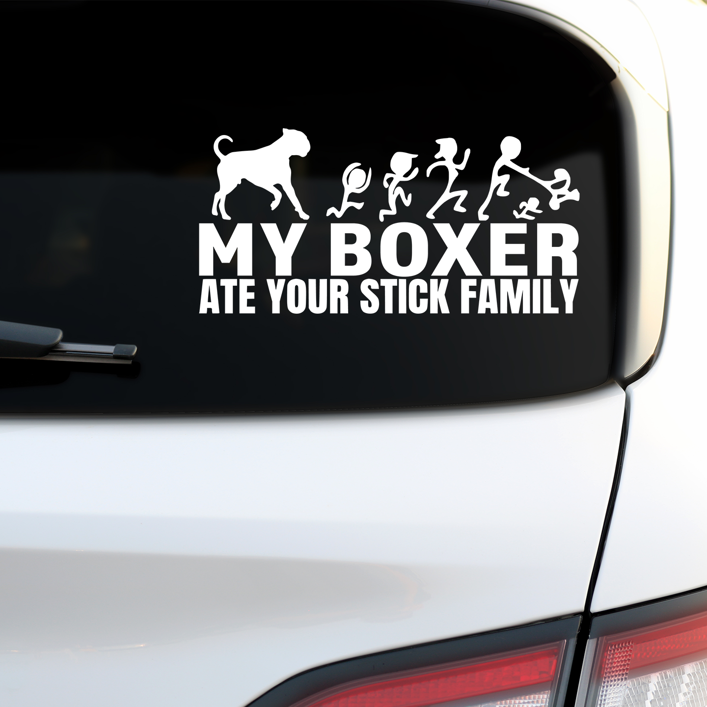 My Boxer Ate Your Stick Family Sticker