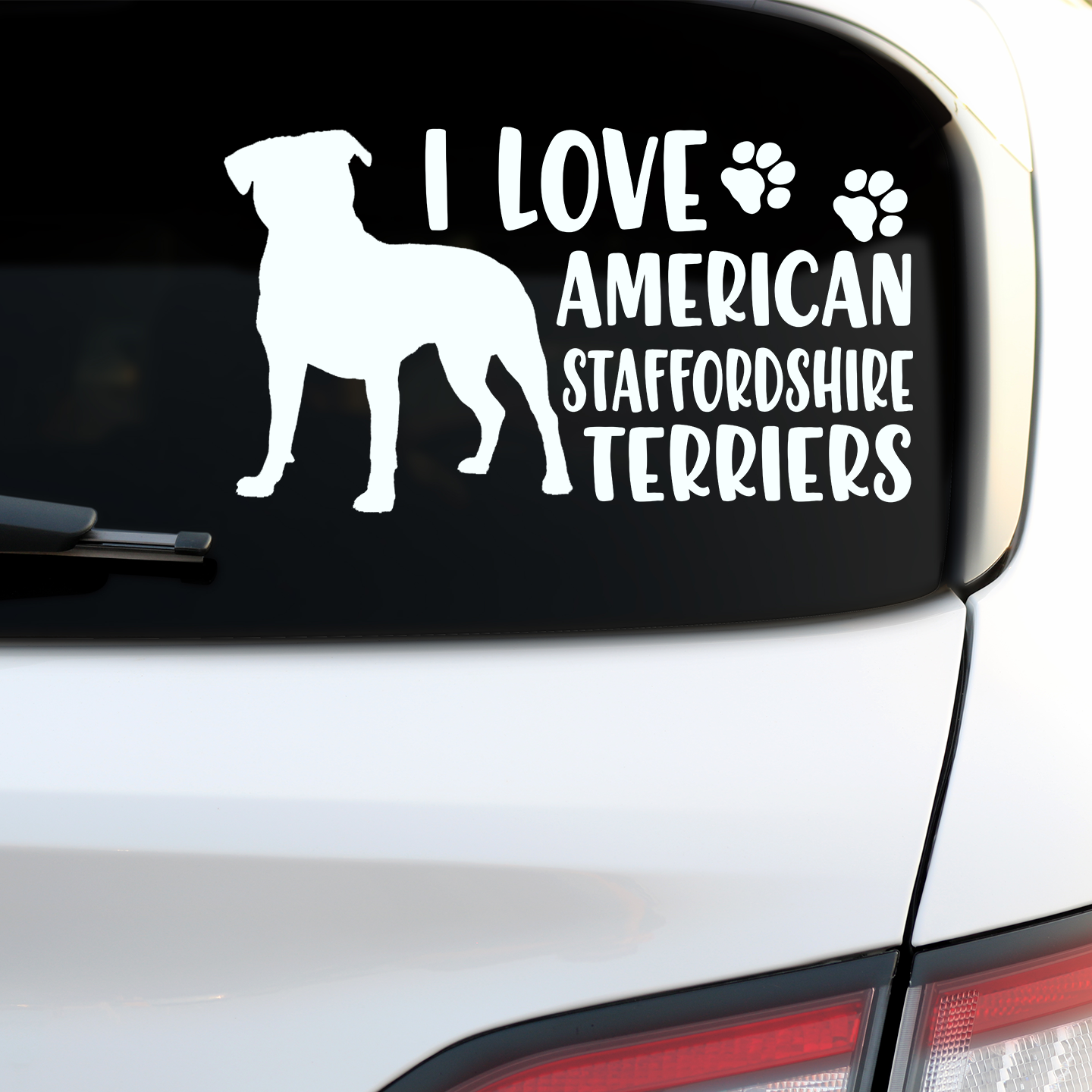 I Love American Staffordshires Sticker