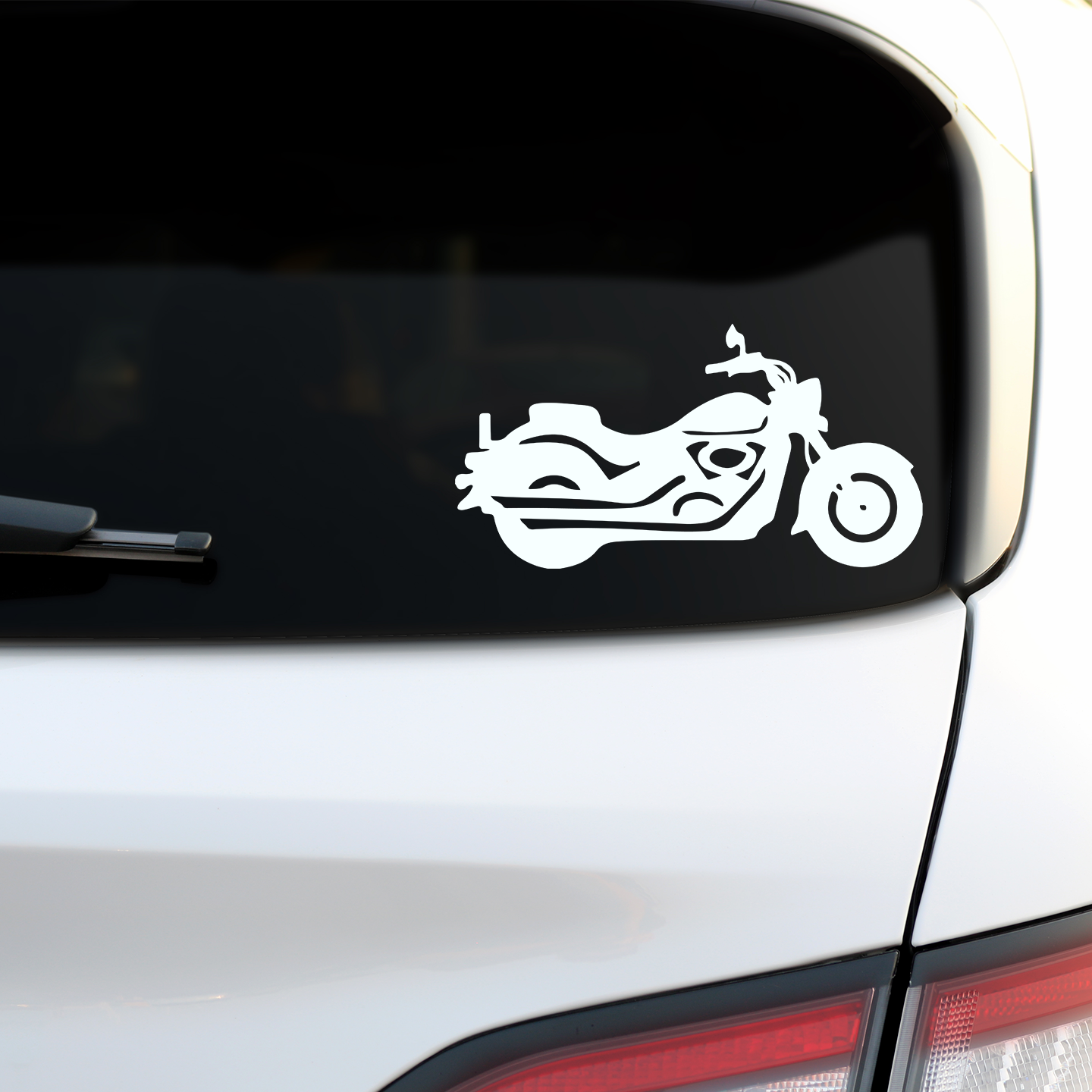 Cruiser Motorcycle Silhouette Sticker