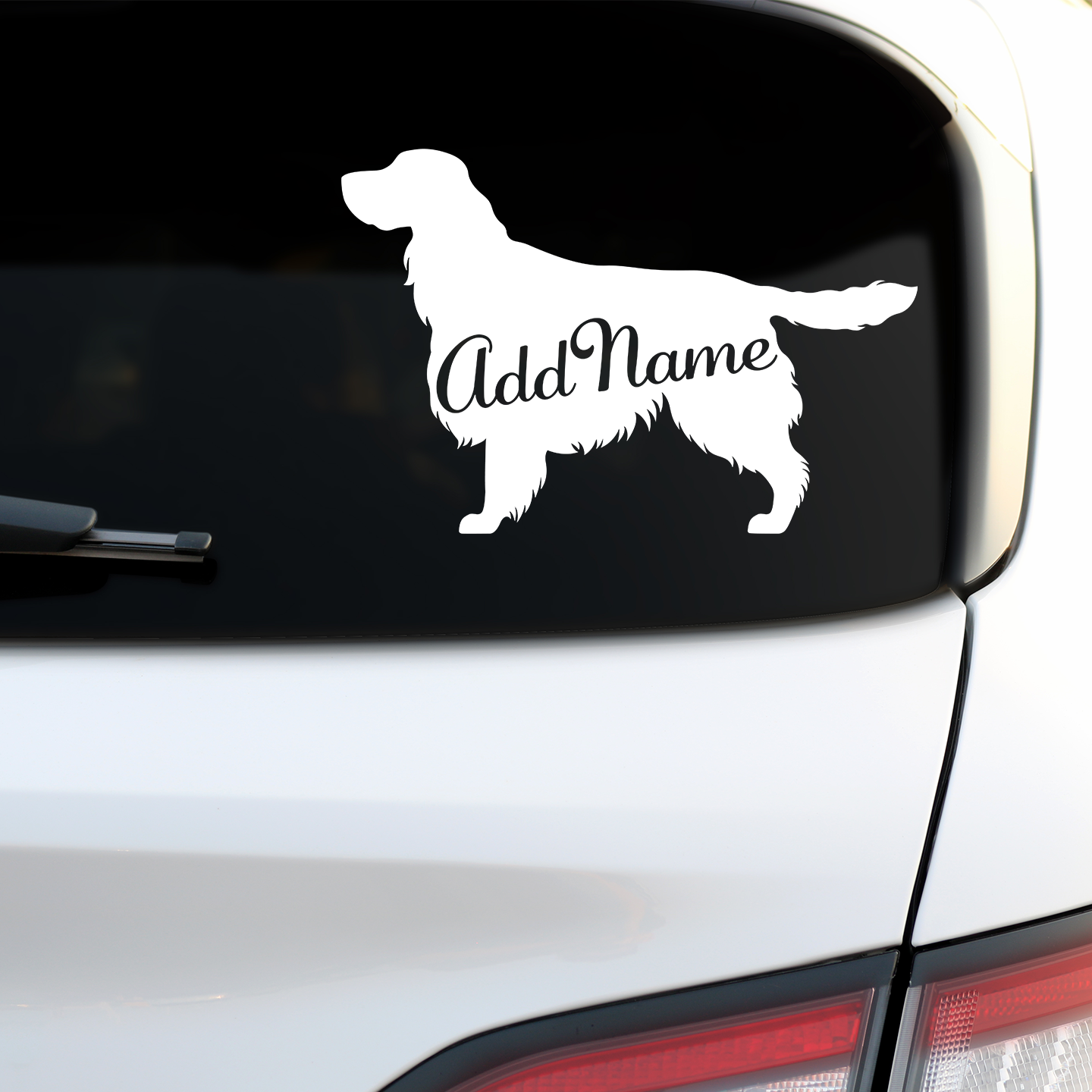 Springer Spaniel Silhouette With Name Sticker