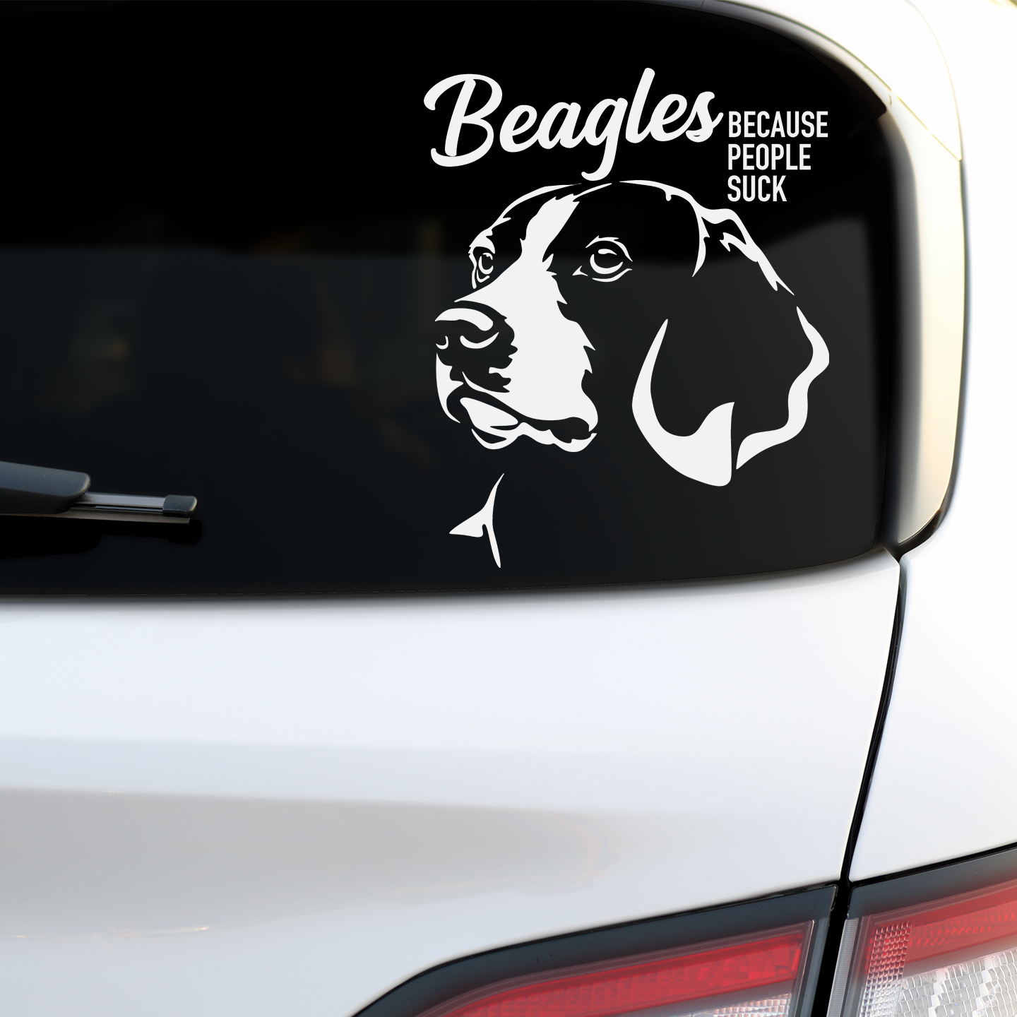 Beagles Because People Suck Sticker