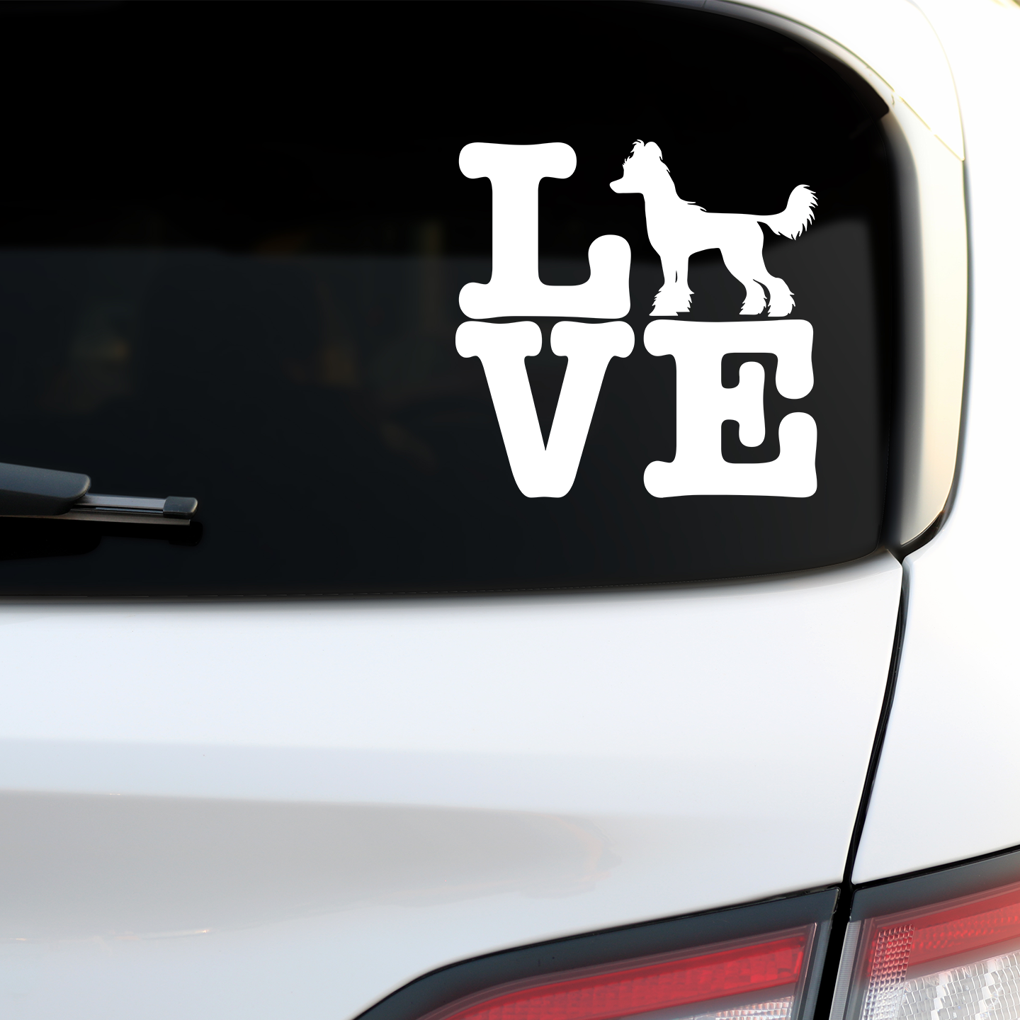 Chinese Crested Love Sticker
