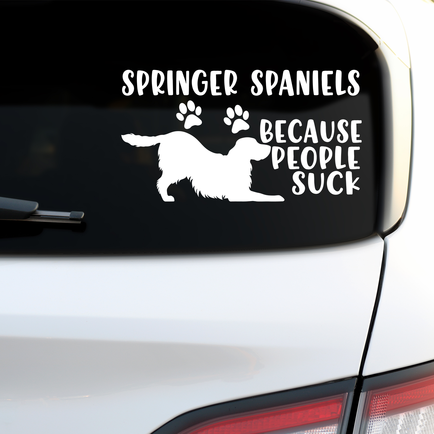 Springer Spaniels Because People Suck Sticker