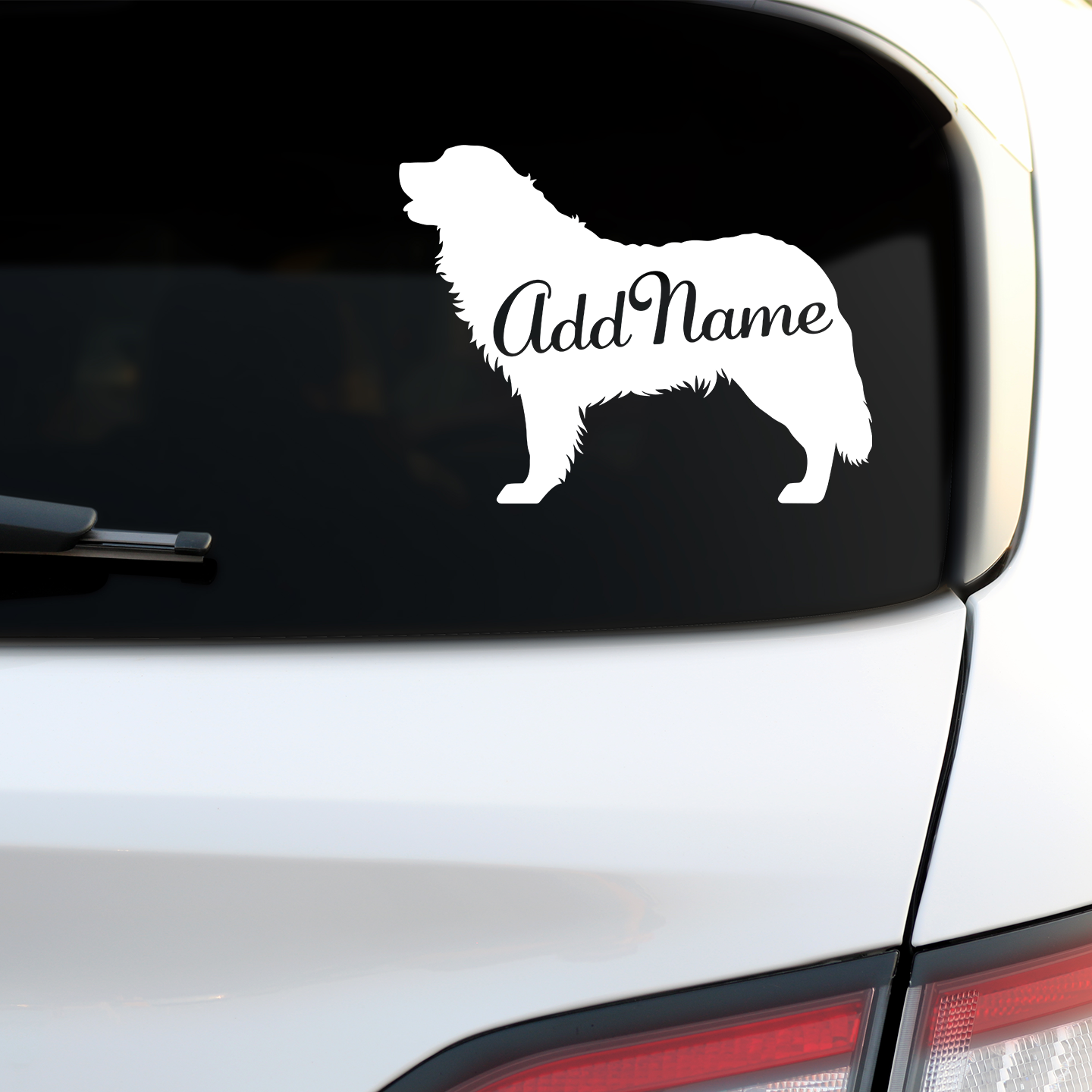 Bernese Mountain Dog With Name Sticker