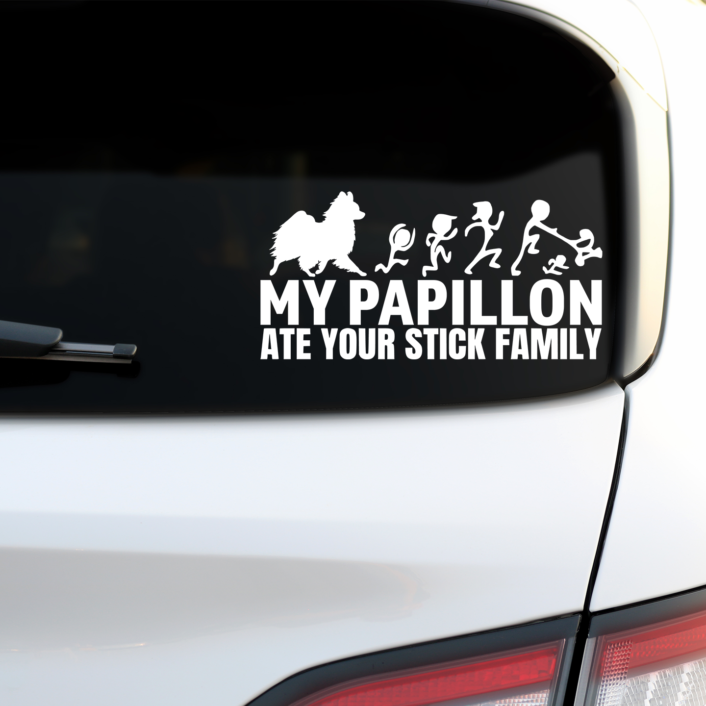 My Papillon Ate Your Stick Family Sticker