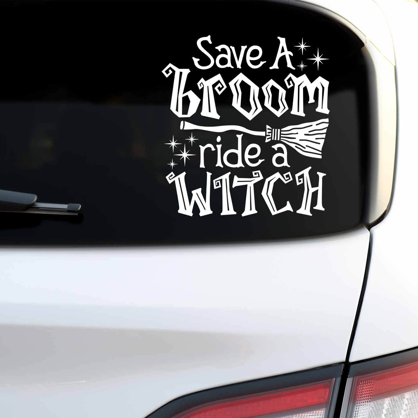 Save A Broom Ride A Witch Sticker