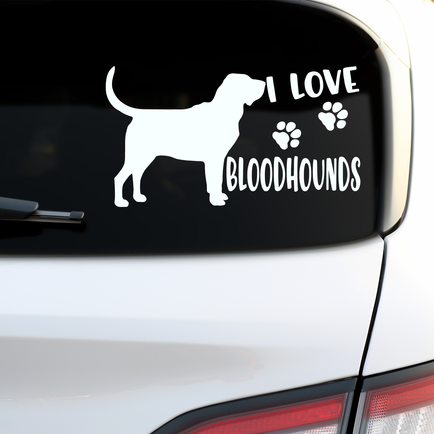 I Love Bloodhounds Sticker
