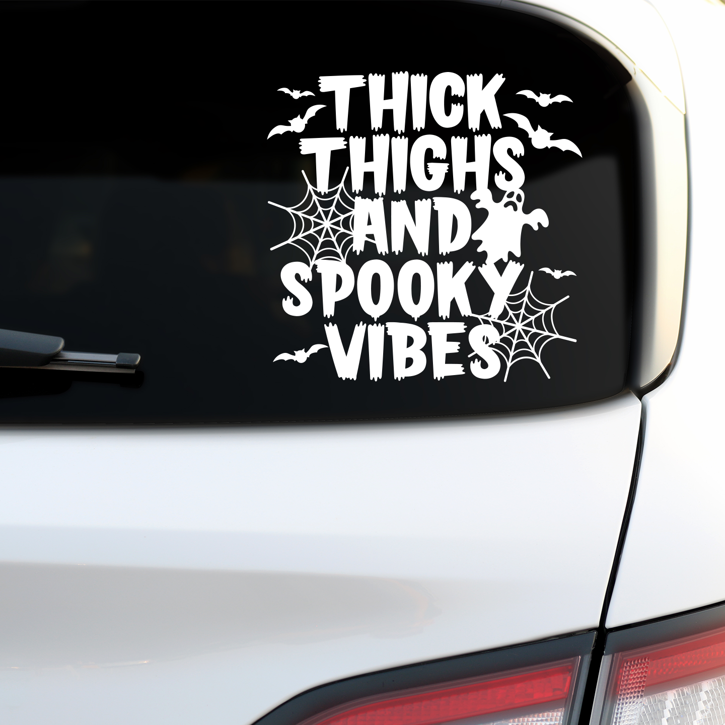 Thick Thighs And Spooky Vibes Sticker