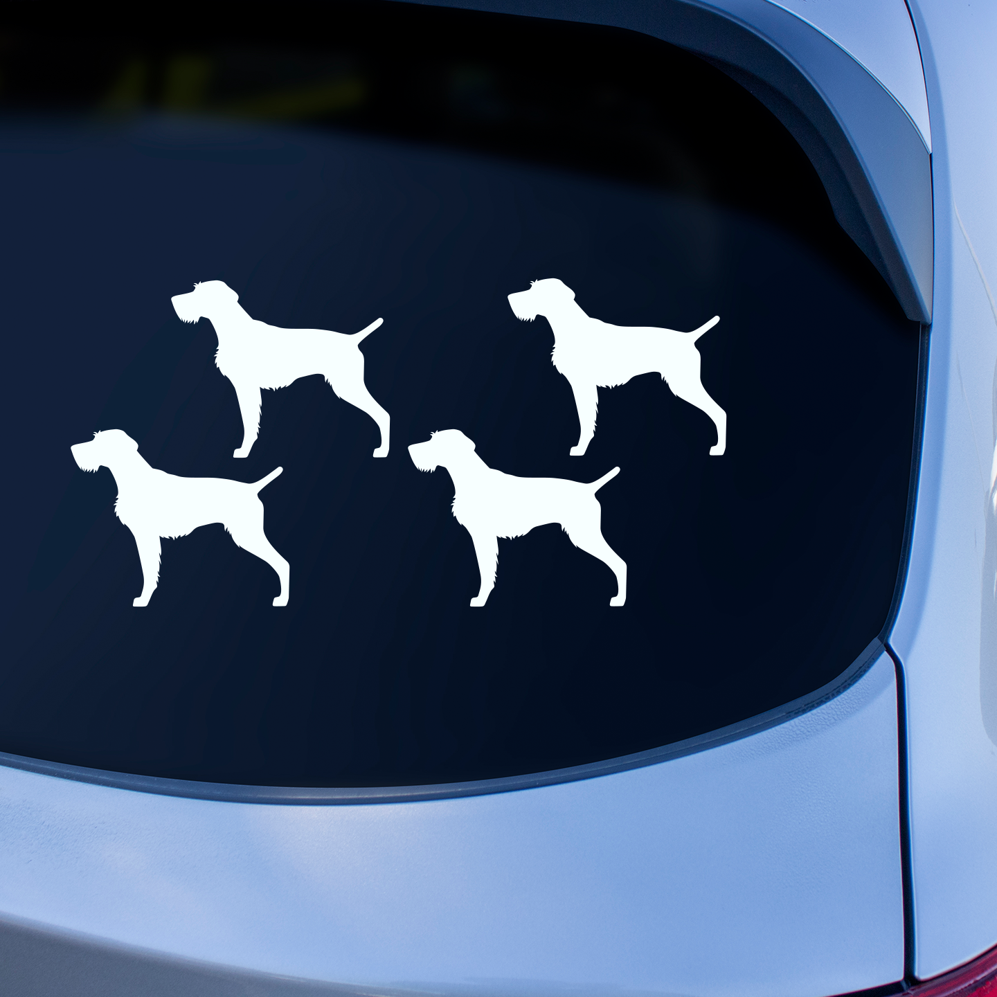 German Wirehaired Pointer Silhouette Stickers