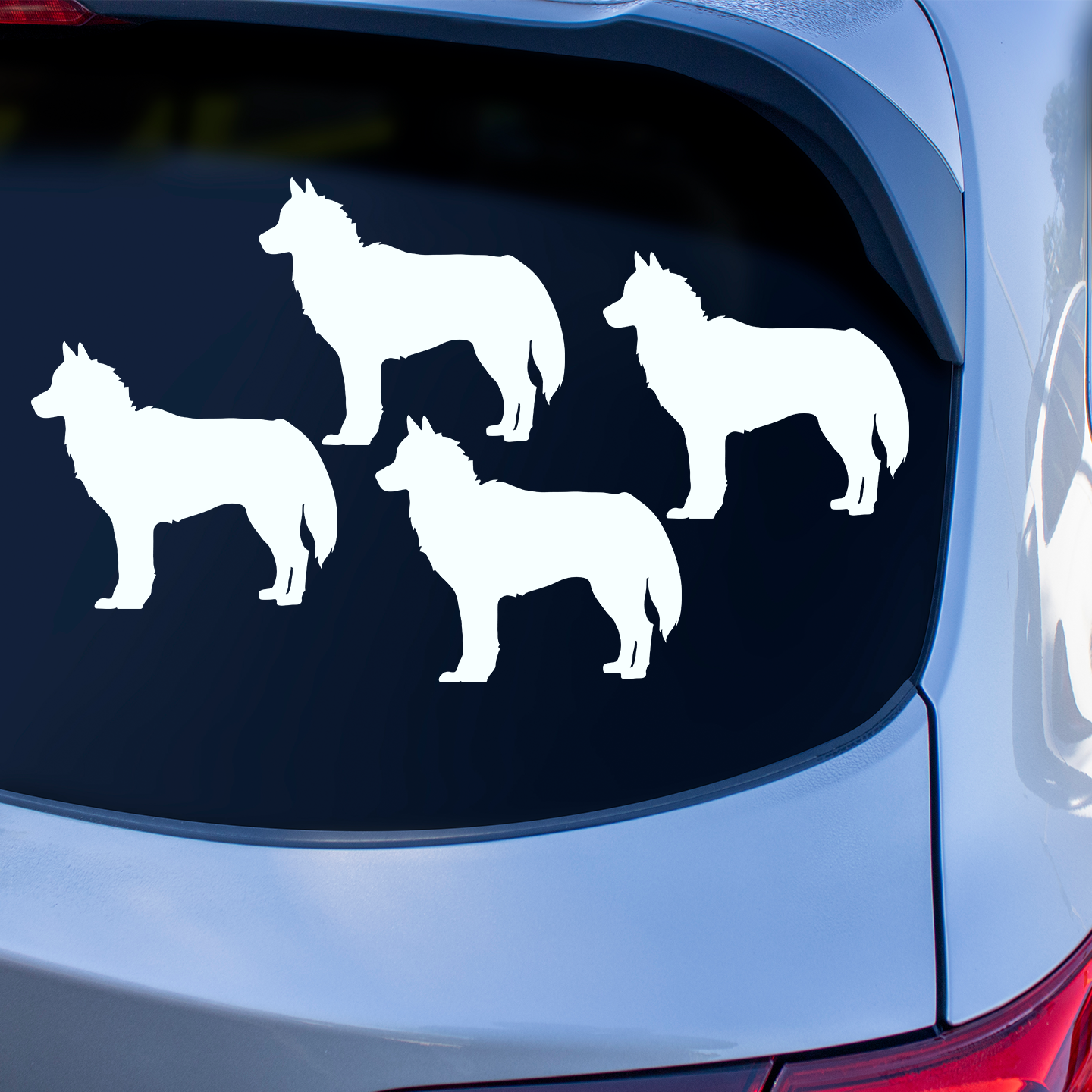 Siberian Husky Silhouette Stickers