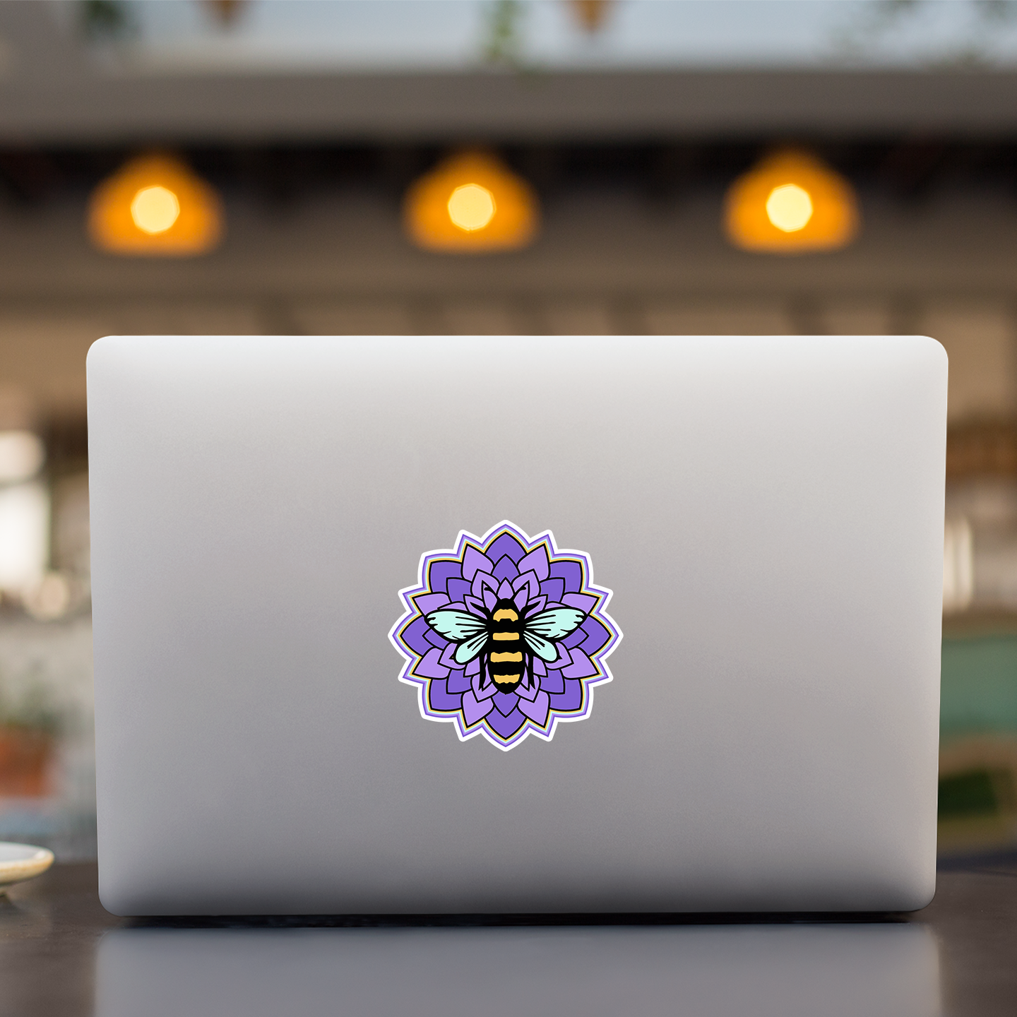 Bee Purple Mandala Sticker