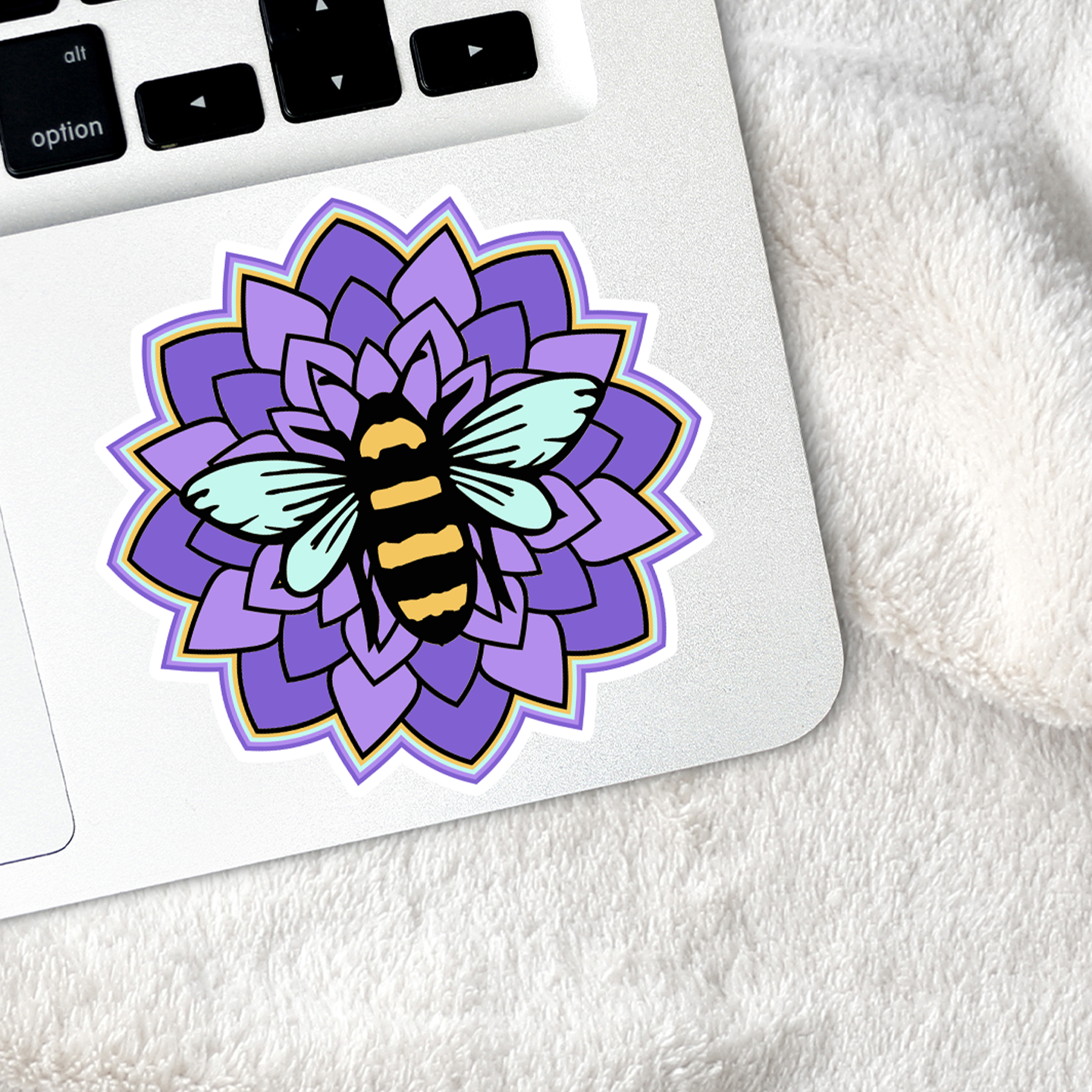 Bee Purple Mandala Sticker