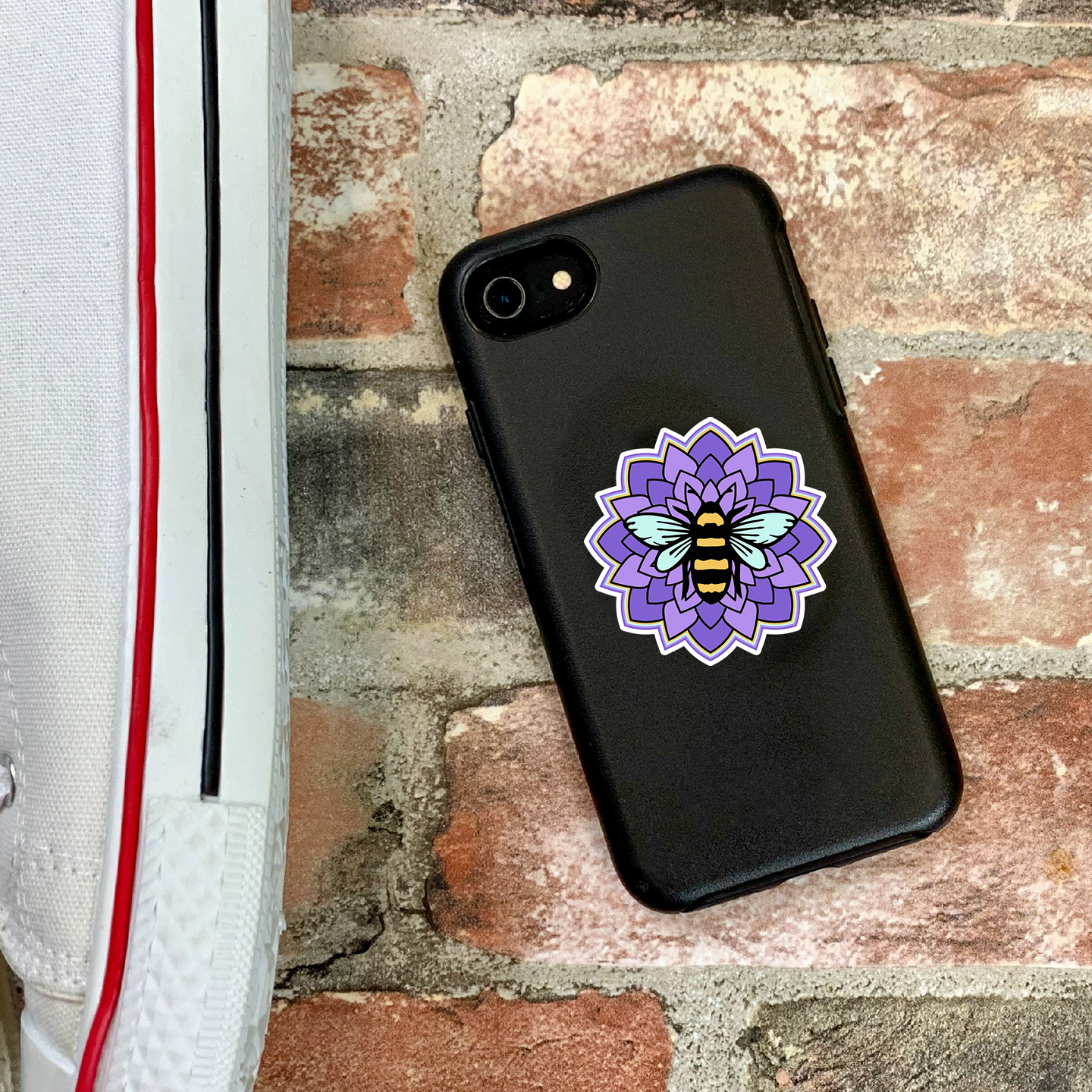 Bee Purple Mandala Sticker