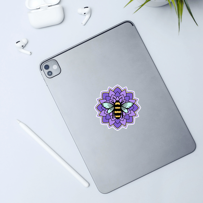 Bee Purple Mandala Sticker