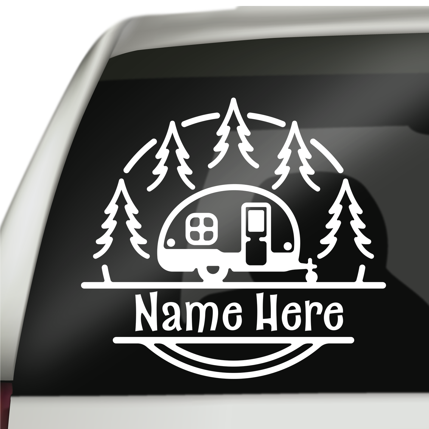 Custom Monogram Caravan Camping Sticker