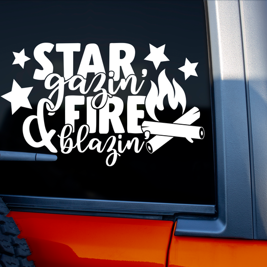 Star Gazing Fire Blazing Campfire Sticker