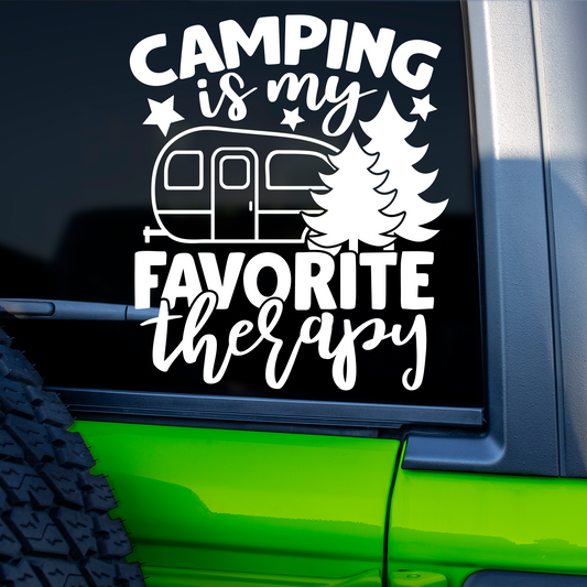 Camping Is My Favorite Therapy Sticker