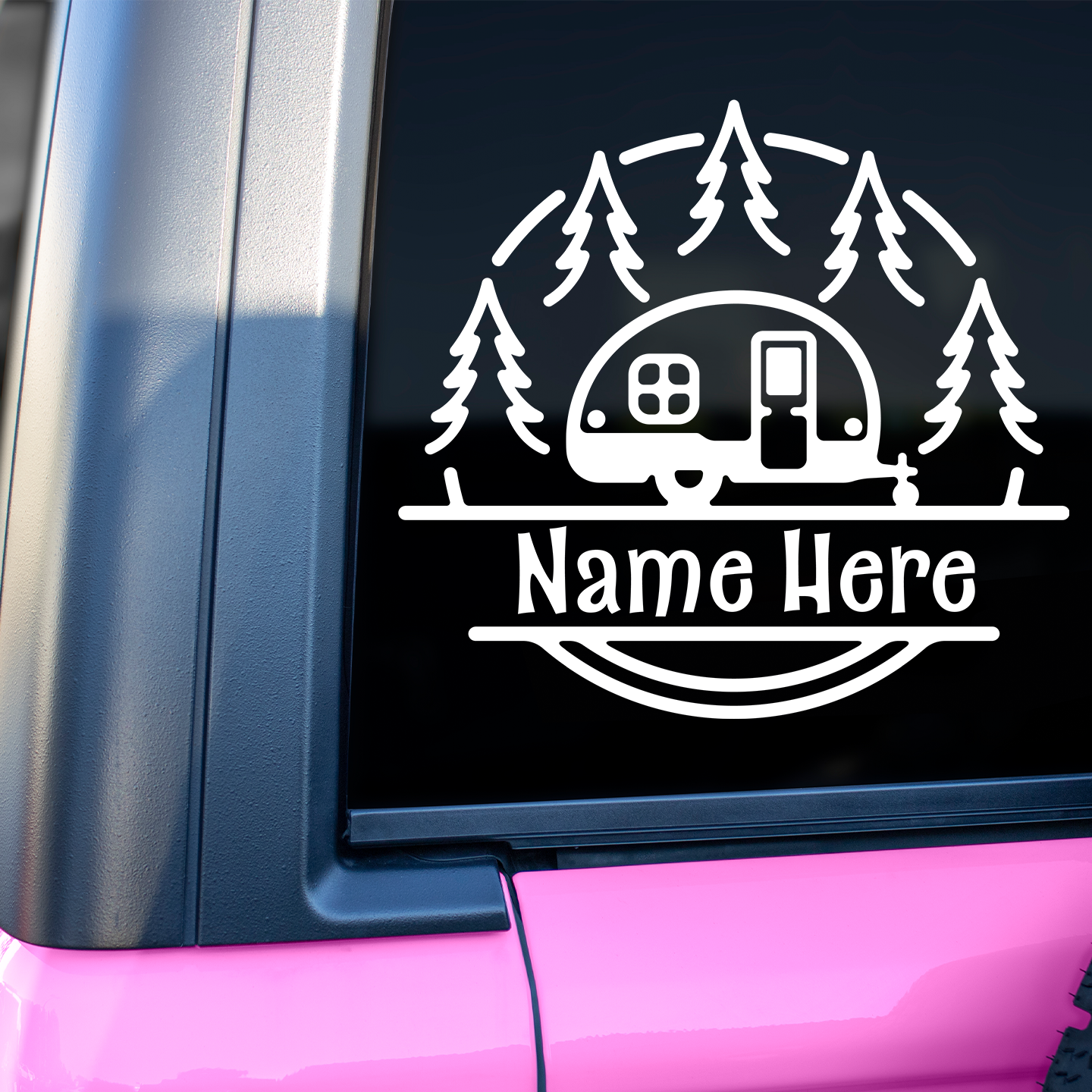 Custom Monogram Caravan Camping Sticker