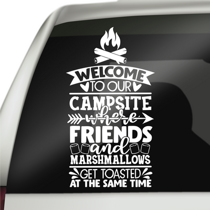 Welcome To Our Campsite Sticker