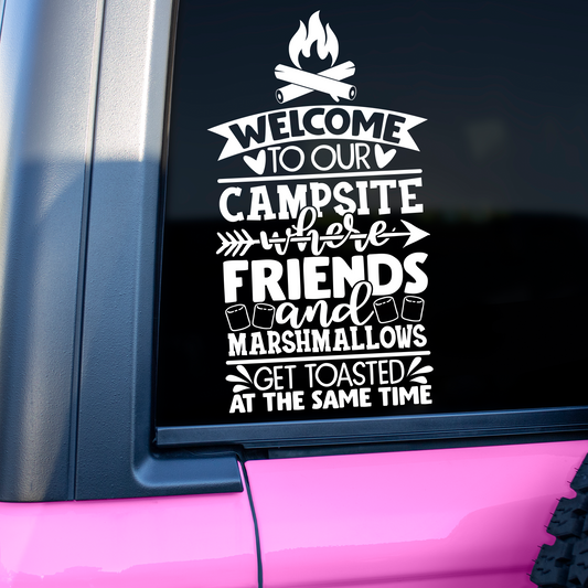 Welcome To Our Campsite Sticker