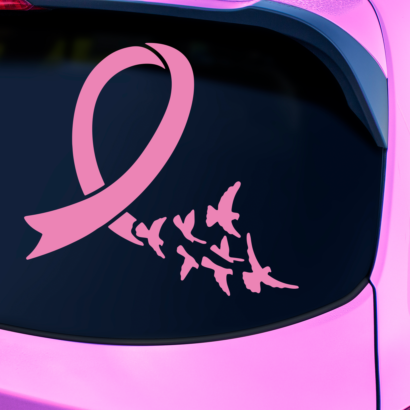 Cancer Ribbon Doves Sticker