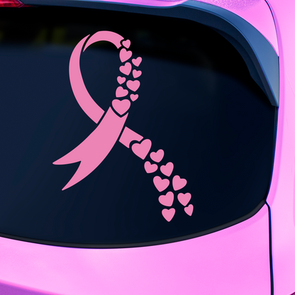 Cancer Ribbon Hearts Sticker