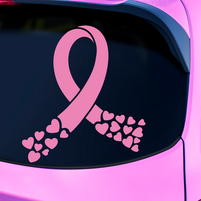 Cancer Ribbon Hearts Sticker