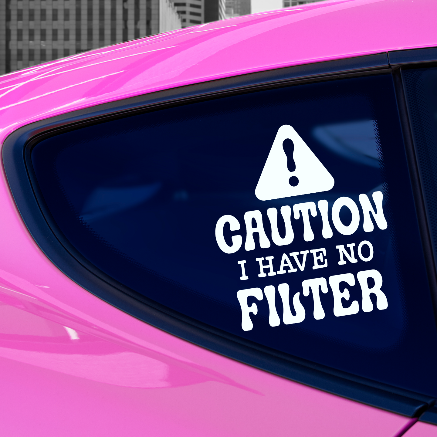 Caution I Have No Filter Sticker
