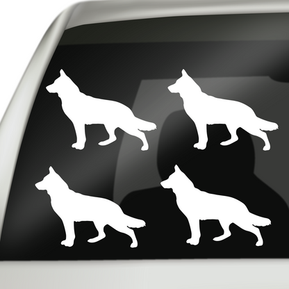 White Swiss Shepherd Silhouette Stickers