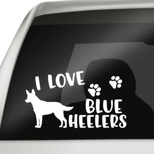 I Love Blue Heelers Sticker