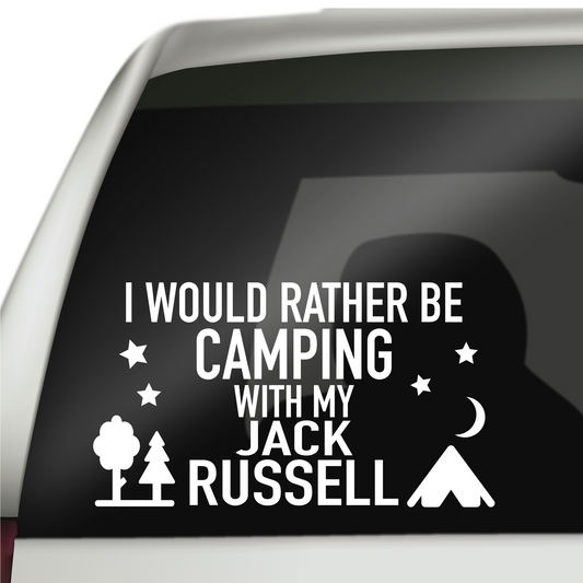 Camping With My Jack Russell Sticker