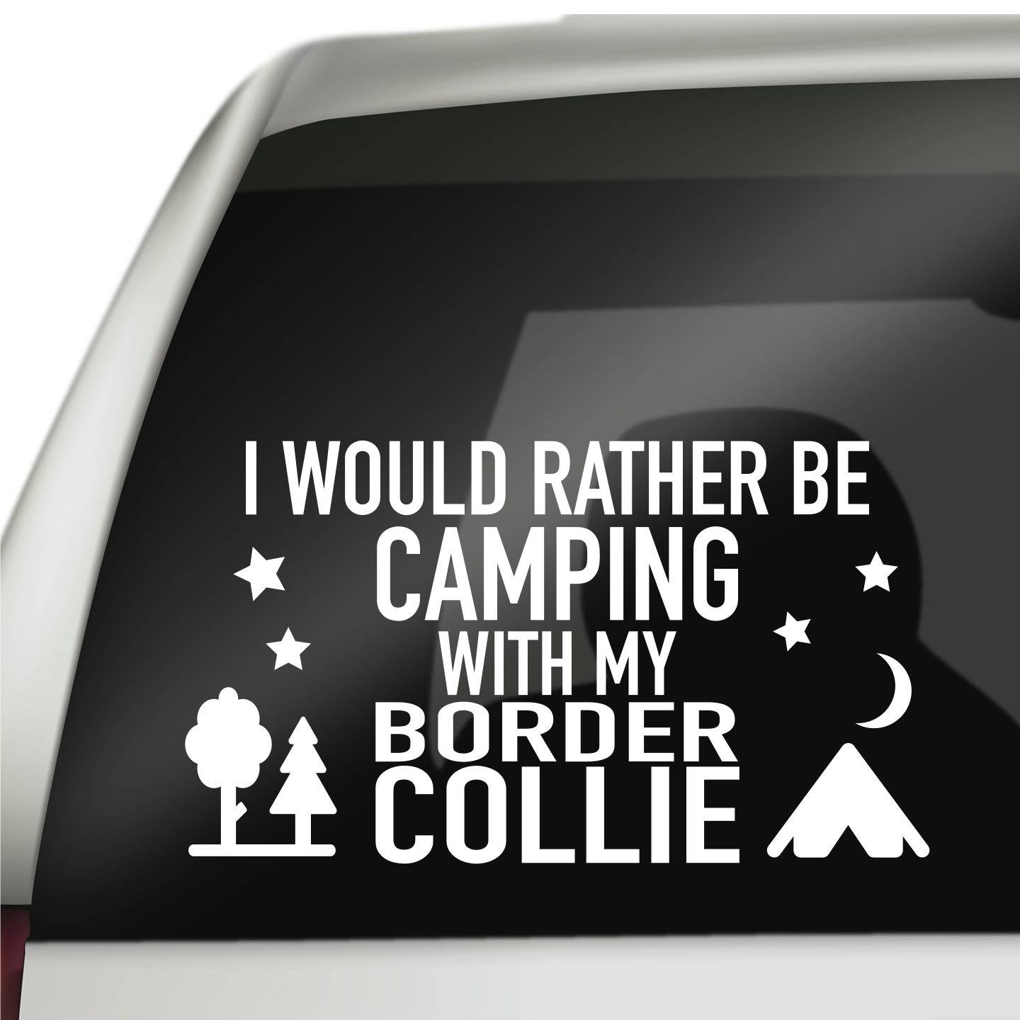 Camping With My Border Collie Sticker