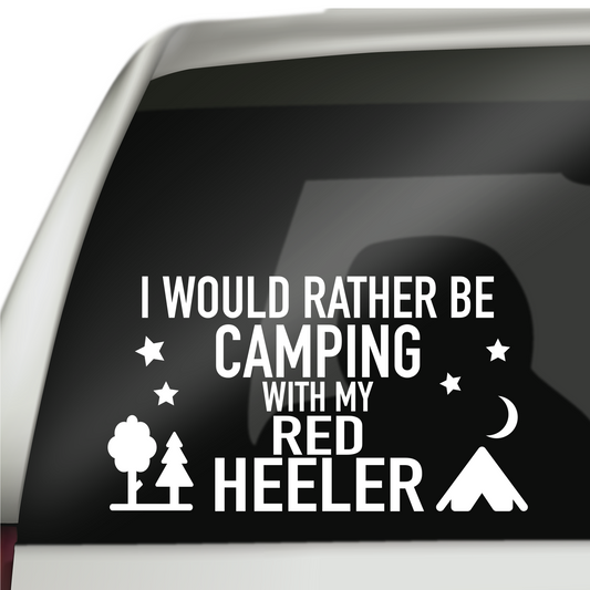Camping With My Red Heeler Sticker