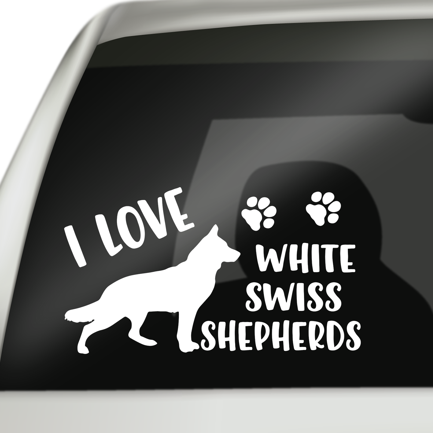 I Love White Swiss Shepherds Sticker